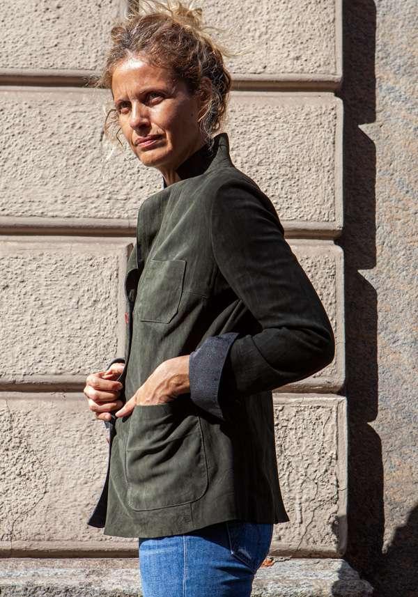 Rose & Lini IBRIGU MILITARY SUEDE LEATHER JACKET 122 Shopping Online