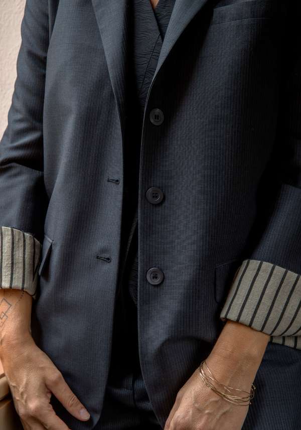 Rose & Lini IBRIGU CHARCOAL WOOL JACKET “MONOPETTO” Affare Del Giorno