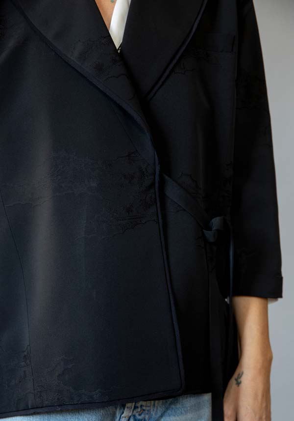 Rose & Lini IBRIGU SILK JACKET “INCROCIATA GJ42” BLACK Prezzo Ridotto