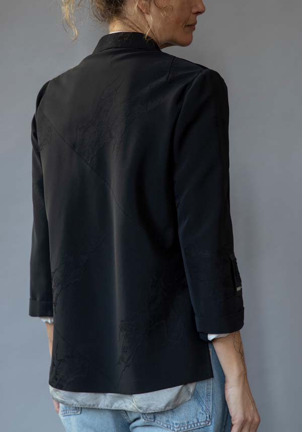 Rose & Lini IBRIGU SILK JACKET “INCROCIATA GJ42” BLACK Prezzo Ridotto