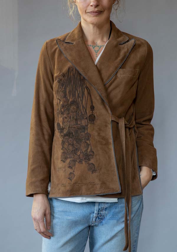 Rose & Lini IBRIGU SUEDE LEATHER JACKET “INCROCIATA GJ42” CARAMEL Sottocosto