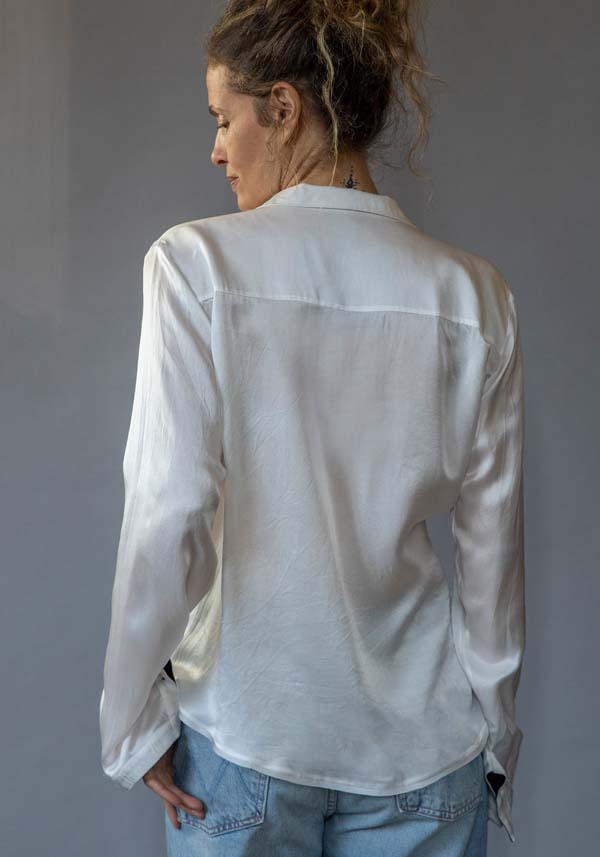 Rose & Lini IBRIGU PRINTED SILK “SHIRT CM20” WHITE Convenienza