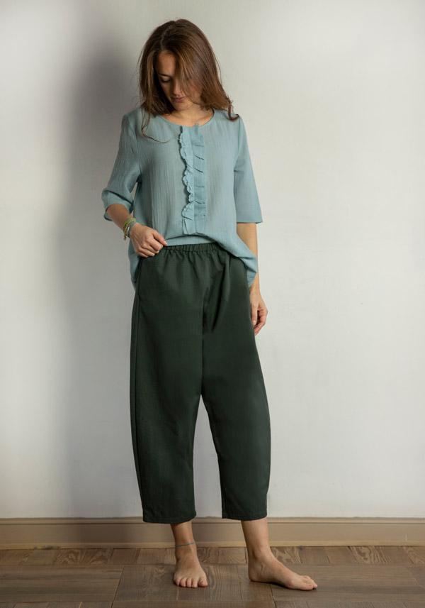 Rose & Lini APUNTOB COTTON “PANTS 540” FOREST Sconto