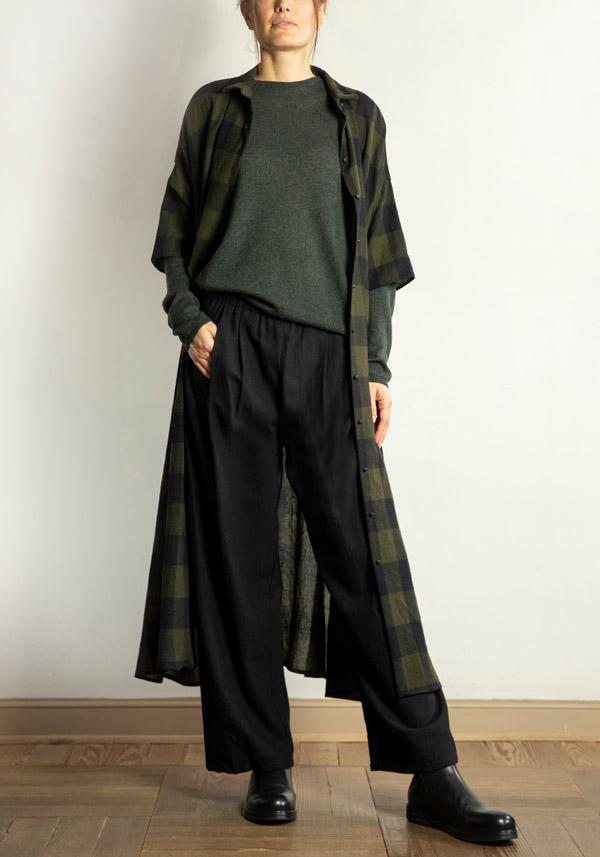 Rose & Lini APUNTOB COTTON & WOOL “PANTS 1382” BLACK Economico