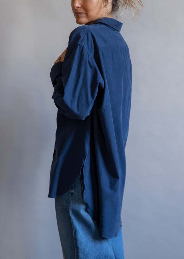 Rose & Lini FINAMORE COTTON “LIV” NAVY SHIRT Vendita Economica
