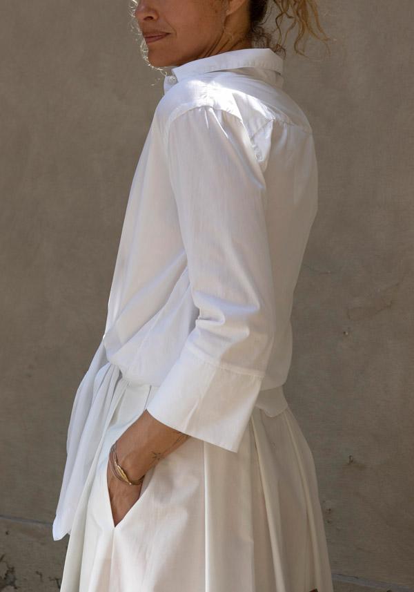 Rose & Lini FINAMORE COTTON “SARAH” WHITE SHIRT Saldi Di Fabbrica