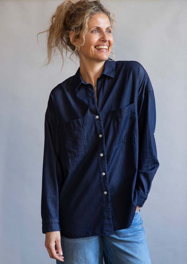 Rose & Lini FINAMORE COTTON “SONIA” DENIM SHIRT I Più Venduti