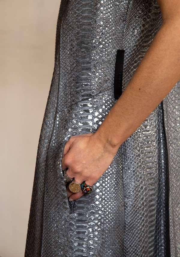 Rose & Lini SIMONA TAGLIAFERRI SILVER PYTHON GILET Nuova