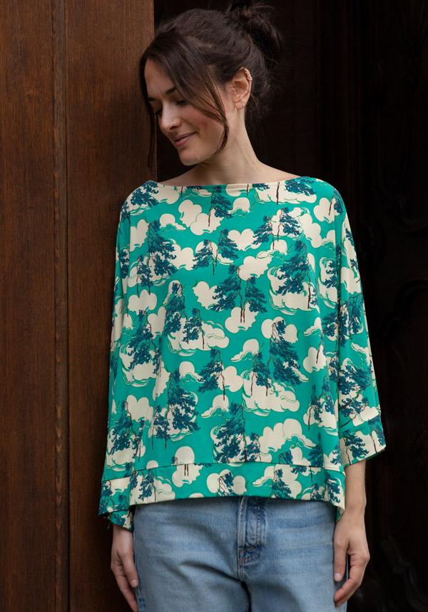 Rose & Lini SIYU MINT “1186” PATTERNED TOP Negozio online di fabbrica