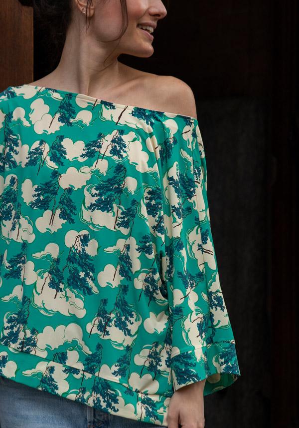 Rose & Lini SIYU MINT “1186” PATTERNED TOP Negozio online di fabbrica