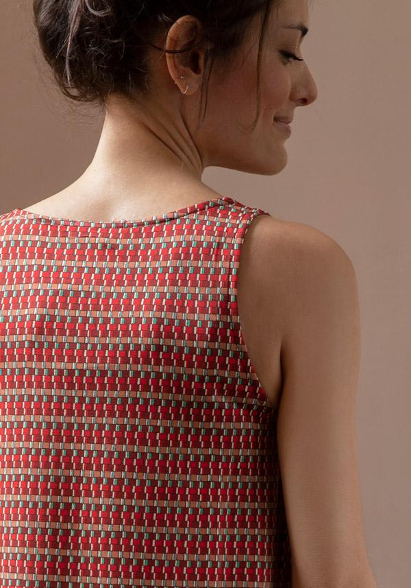 Rose & Lini SIYU RED “118” PATTERNED TOP Prezzo di fabbrica