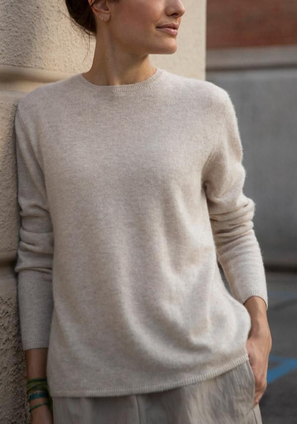 Rose & Lini APUNTOB CASHMERE & ALPACA “PULL 1889” SAND Fornitura limitata