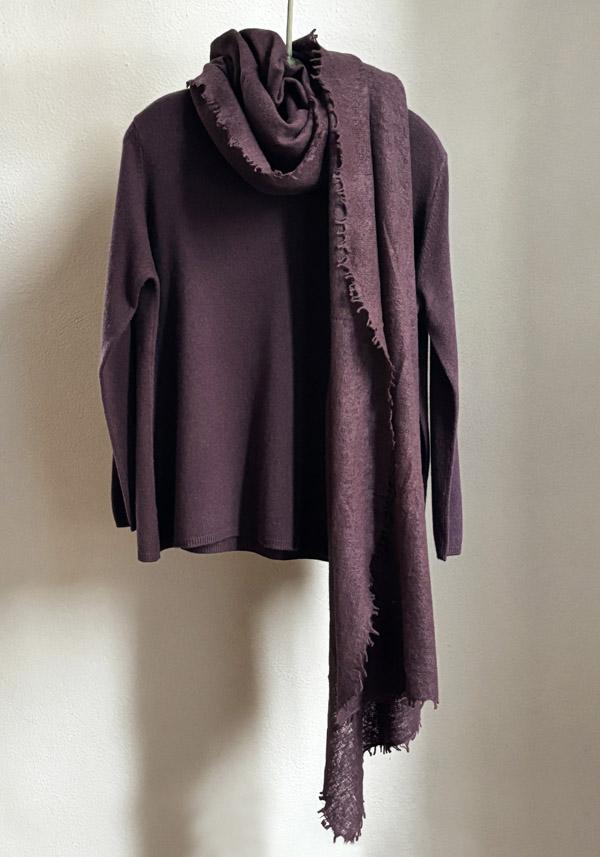 Rose & Lini MIRROR IN THE SKY CASHMERE V-NECK SWEATER PLAIN CHICORY Black Friday