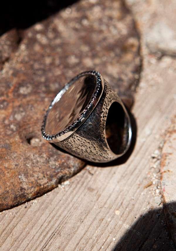 Rose & Lini SIMONA TAGLIAFERRI LARGE “MOON RING J164” BLACK DIAMONDS Offerta temporanea