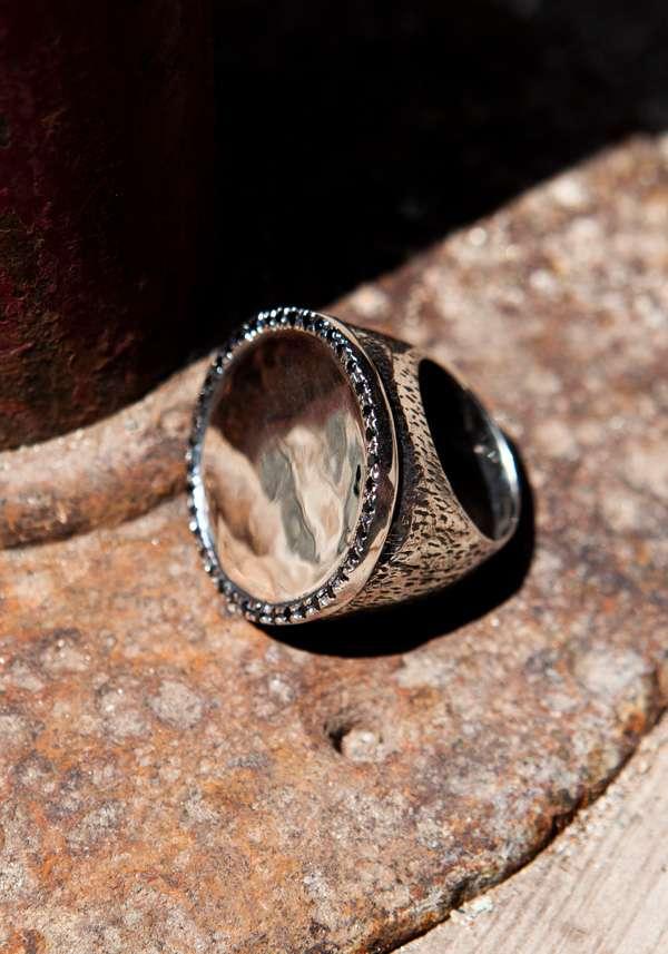 Rose & Lini SIMONA TAGLIAFERRI LARGE “MOON RING J164” BLACK DIAMONDS Offerta temporanea