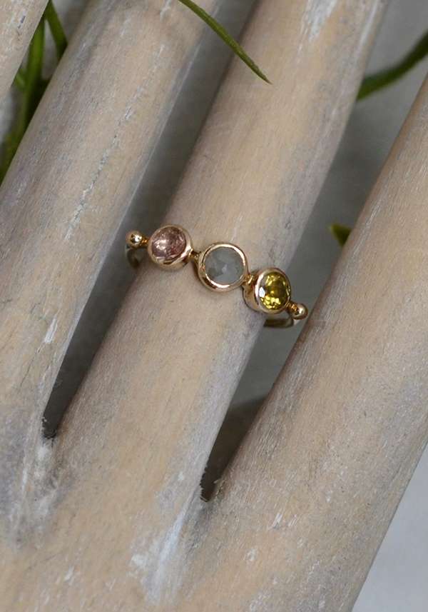 Rose & Lini DORETTE MULTICOLOR SIMPLE BAGUE GOLD RING Nuovi prodotti