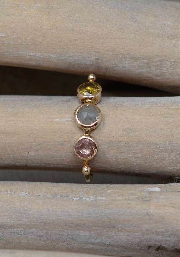 Rose & Lini DORETTE MULTICOLOR SIMPLE BAGUE GOLD RING Nuovi prodotti
