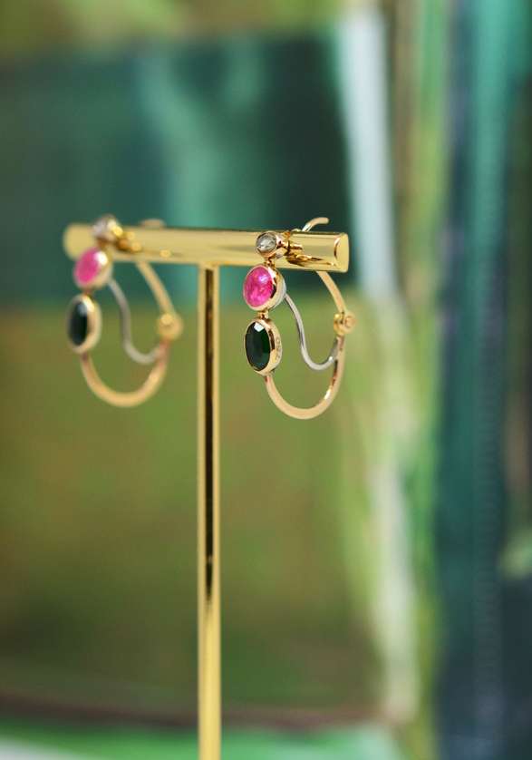 Rose & Lini DORETTE GREEN TOURMALINE EARRINGS Offerte stagionali