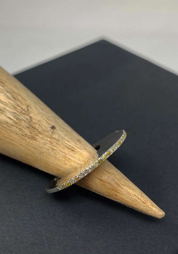 Rose & Lini ROSAMARIA “BRENNA” ICY YELLOW DIAMONDS SILVER RING Offerte speciali