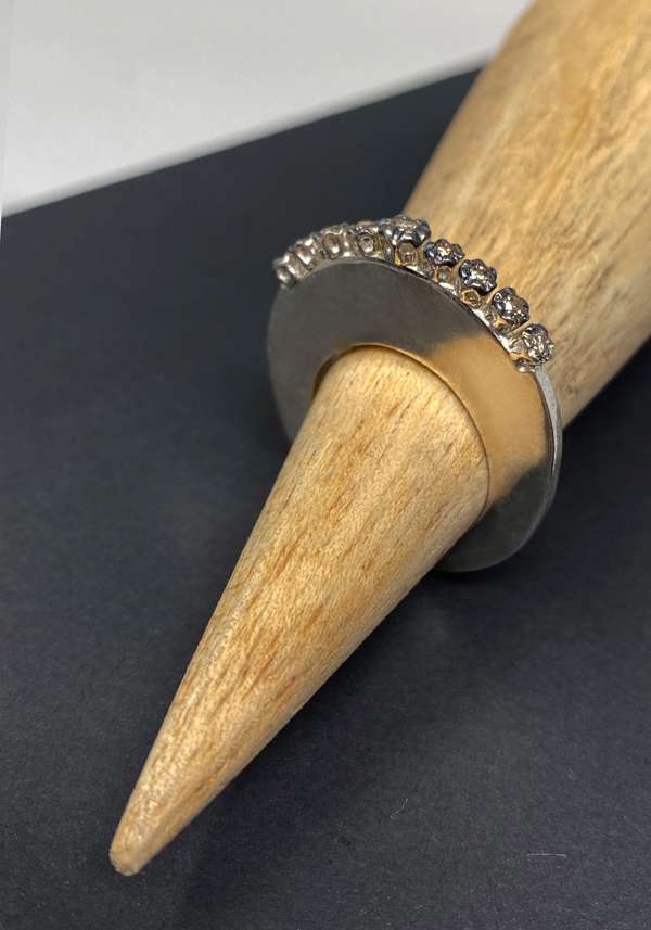 Rose & Lini ROSAMARIA “BRENNON” COGNAC DIAMONDS SILVER RING Enormi risparmi