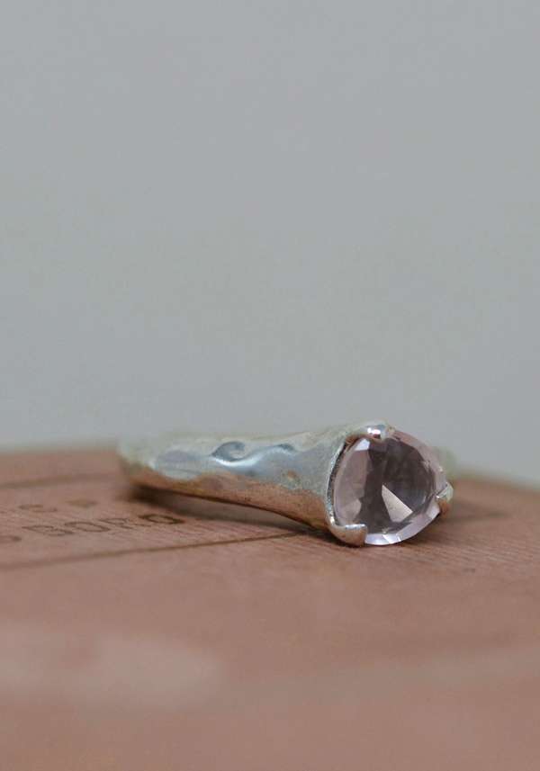 Rose & Lini ROSAMARIA “CARRIA” PINK QUARTZ SILVER RING Offerta settimanale