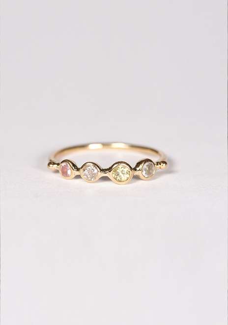 Rose & Lini DORETTE GOLD & PINK SAPPHIRE “BAGUE SIMPLE” RING Super sconto