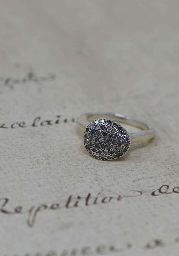 Rose & Lini ROSAMARIA “BLAZE” GREY DIAMONDS SILVER RING 50% di sconto per tempo limitato