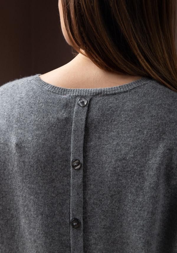 Rose & Lini ABSOLUT CASHMERE “PULL LISA” DARK GREY Qualità