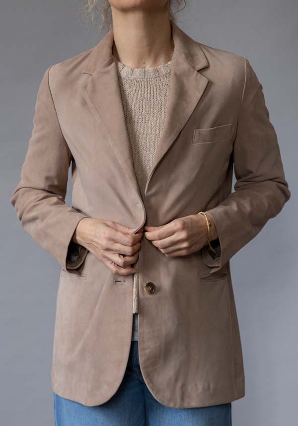 Rose & Lini KILTIE SUEDE LEATHER “LUCAS JACKET” SAND Promozione