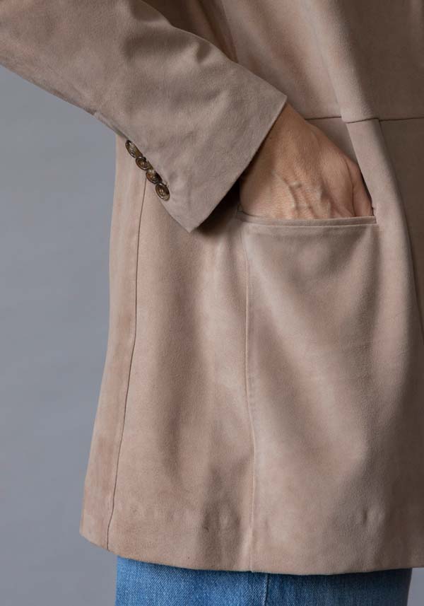 Rose & Lini KILTIE SUEDE LEATHER “LUCAS JACKET” SAND Promozione