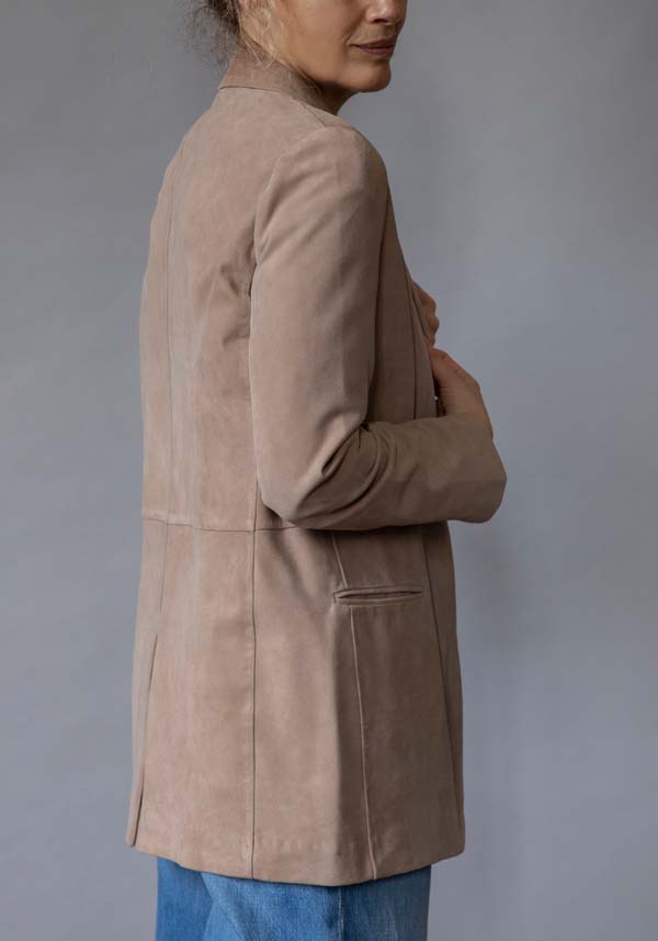 Rose & Lini KILTIE SUEDE LEATHER “LUCAS JACKET” SAND Promozione