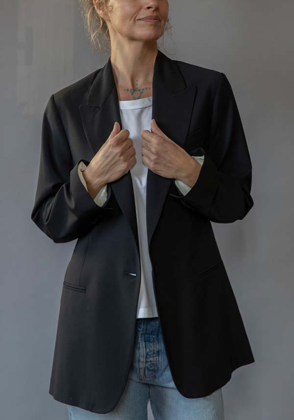 Rose & Lini KILTIE WOOL “DESOTO JACKET” BLACK Pezzi Unici