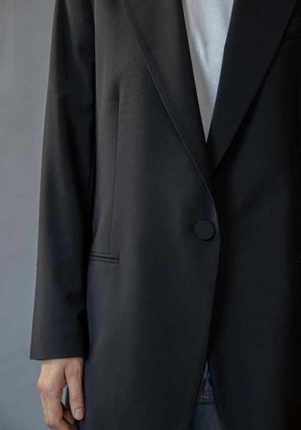 Rose & Lini KILTIE WOOL “DESOTO JACKET” BLACK Pezzi Unici