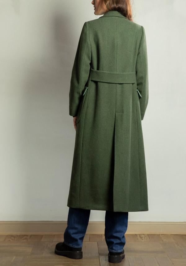 Rose & Lini CRISTINA BONFANTI YACK “LARES” MOSS GREEN COAT Qualità Garantita