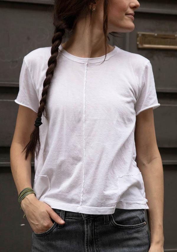 Rose & Lini MJW WHITE COTTON T-SHIRT “2461” Consegna Veloce
