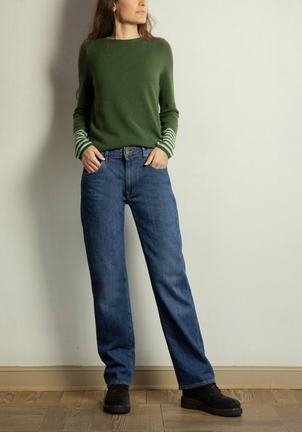 Rose & Lini PS. DON’T FORGET ME “GINEVRA” DENIM STRAIGHT LEG JEANS Promozione Limitata