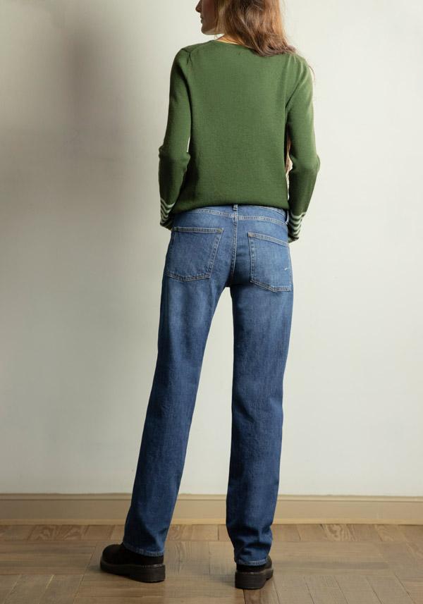 Rose & Lini PS. DON’T FORGET ME “GINEVRA” DENIM STRAIGHT LEG JEANS Promozione Limitata