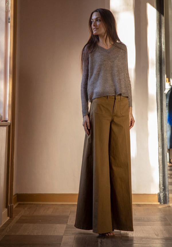 Rose & Lini PS. DON’T FORGET ME “GRACE DYED” WIDE LEG JEANS VIGOGNA Fino Al -60%