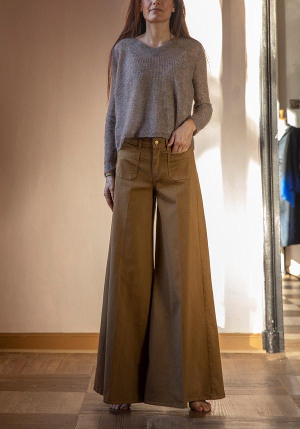 Rose & Lini PS. DON’T FORGET ME “GRACE DYED” WIDE LEG JEANS VIGOGNA Fino Al -60%