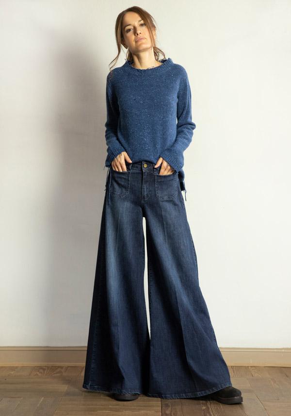 Rose & Lini PS. DON’T FORGET ME “GRACE” DENIM WIDE LEG JEANS Shopping Online