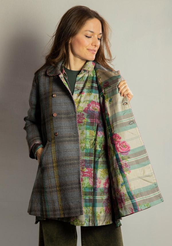 Rose & Lini PERO WOOL & SILK REVERSIBLE “JACKET FLL01” STONE GREY Novità
