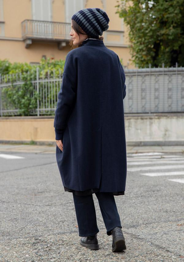 Rose & Lini HANNOH WOOL & CASHMERE “MILENA” NAVY COAT Offerta