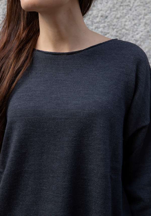 Rose & Lini ARCHIVIOB “OVER 1640” ANTHRACITE MERINO SWEATER Economico