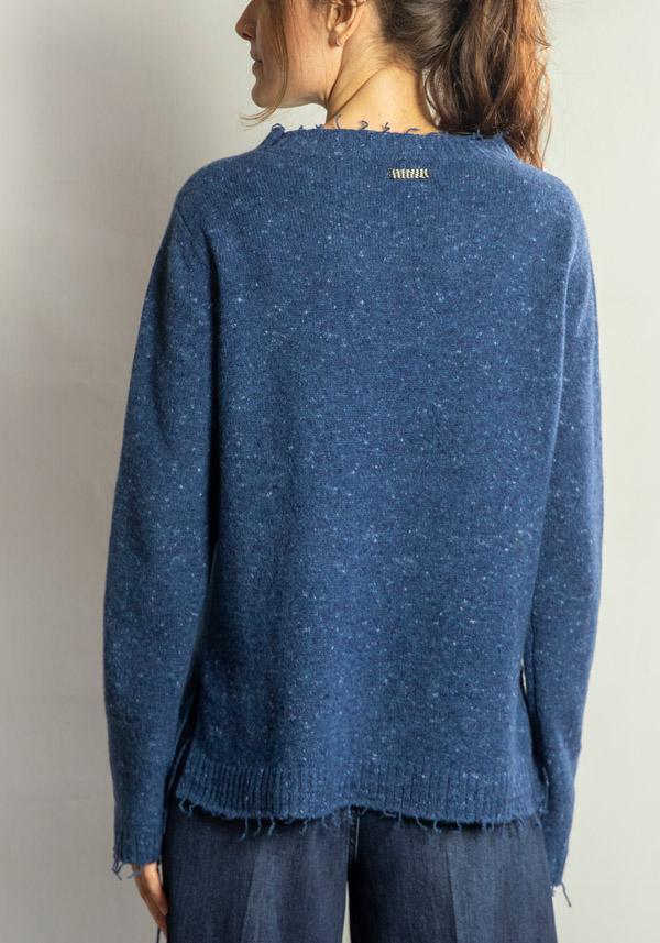 Rose & Lini ARCHIVIOB LAMB WOOL & CASHMERE “PULL 1852” ACCADEMIA BLUE Outlet