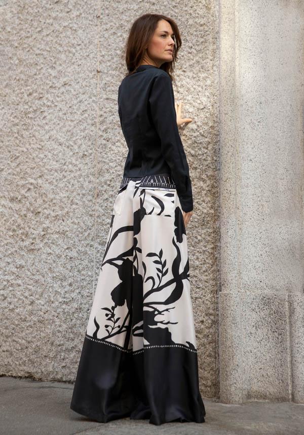 Rose & Lini CO.GO SILK BLACK & WHITE “PANTS VP241” FOULARDS Offerte