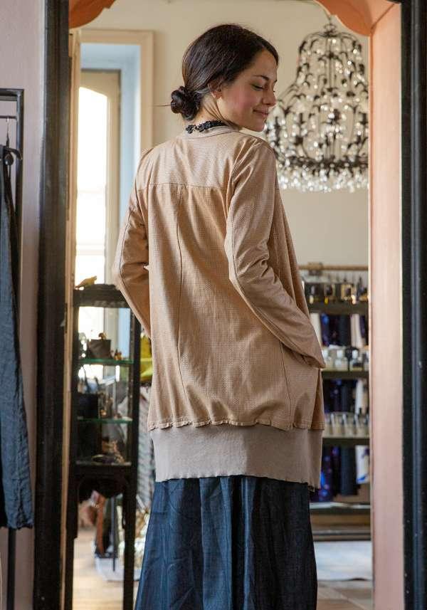 Rose & Lini GIORGIO BRATO CAMEL SUEDE LEATHER “CARDIGAN OVER” I Più Venduti