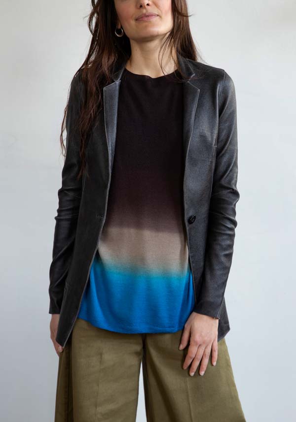 Rose & Lini GIORGIO BRATO LEATHER “BLAZER” VINTAGE BLACK Vendite Flash