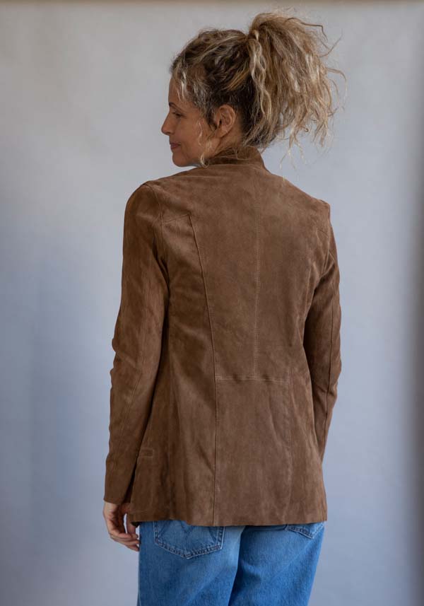 Rose & Lini GIORGIO BRATO SUEDE LEATHER “BLAZER” MUD Negozio