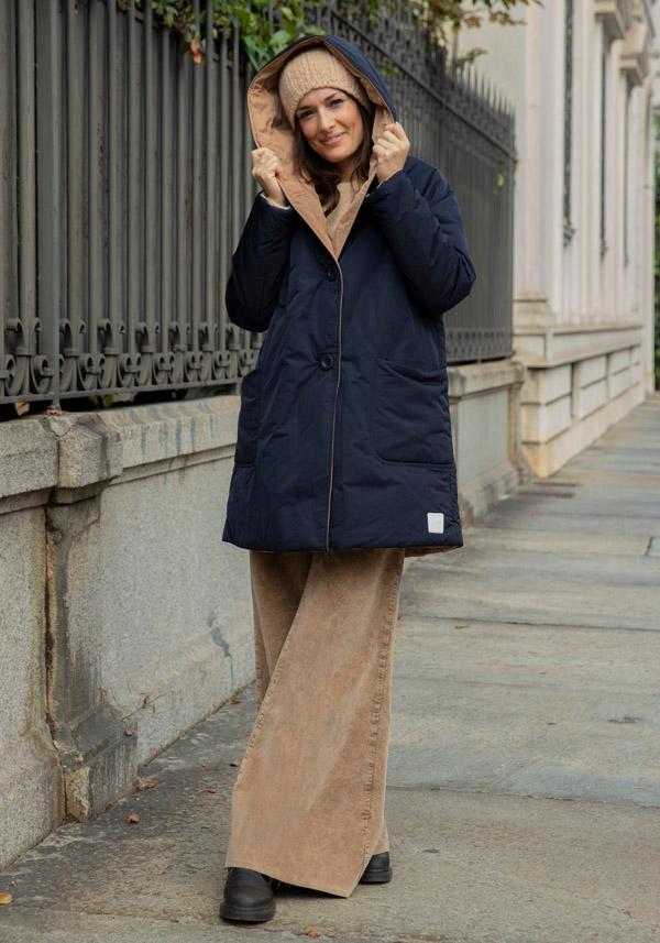 Rose & Lini OOF WEAR REVERSIBLE “JACKET 9410” BLUE & BEIGE Prezzo di fabbrica