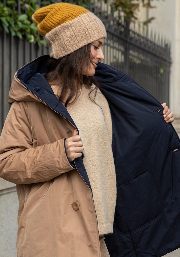 Rose & Lini OOF WEAR REVERSIBLE “JACKET 9410” BLUE & BEIGE Prezzo di fabbrica